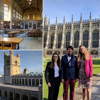 with Janina Sundermeier (Prof. Gersch) and Anja Rießland (Deutsche Bahn) at King's College, Cambridge University