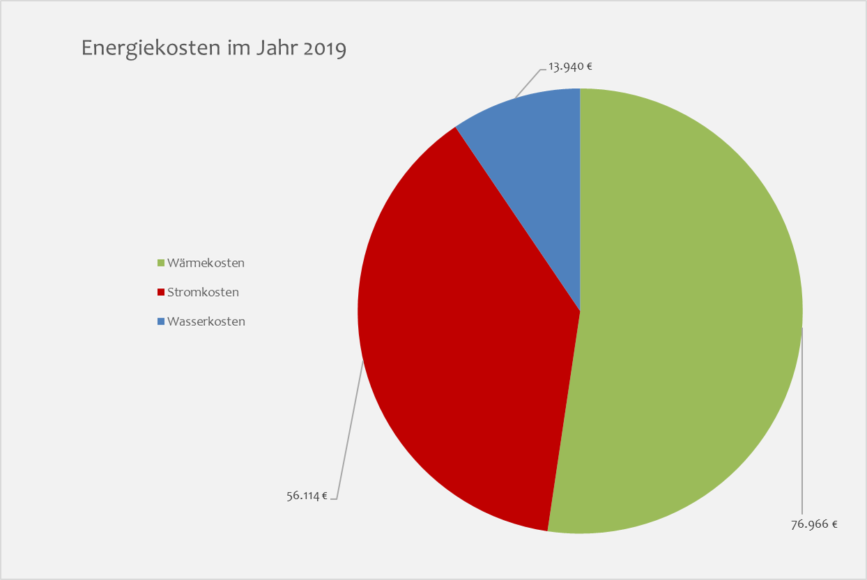 Kosten in Gegenüberstellung für das Jahr 2019.