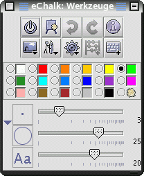 Toolbox der E-Kreide-Anwendung