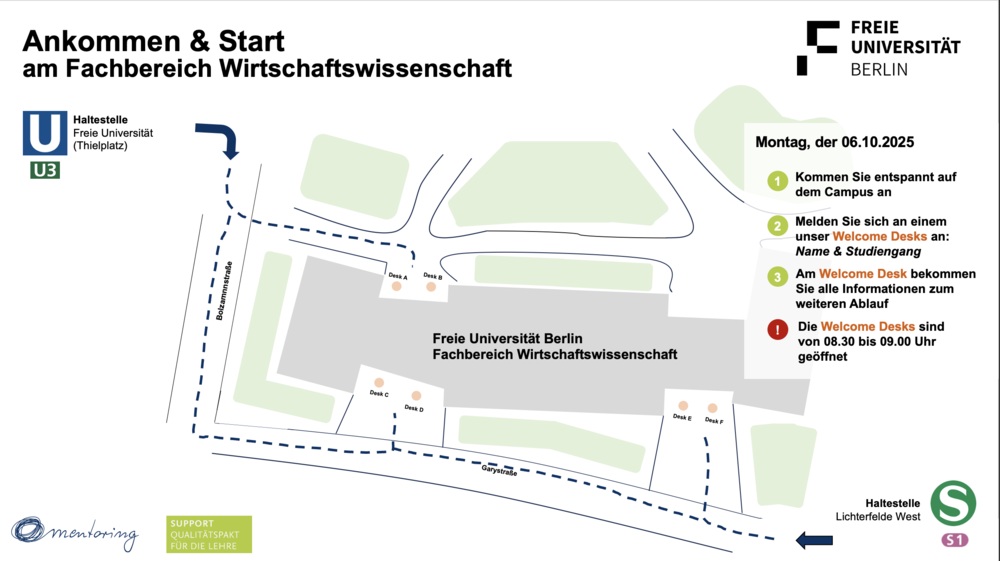 Ankommen & Start am FB Wirtschaftswissenschaft